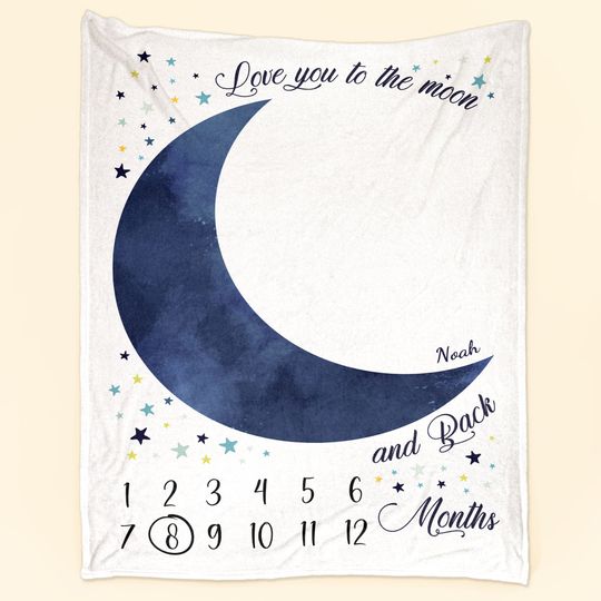 Discover Love You To The Moon And Back - Personalized Blanket