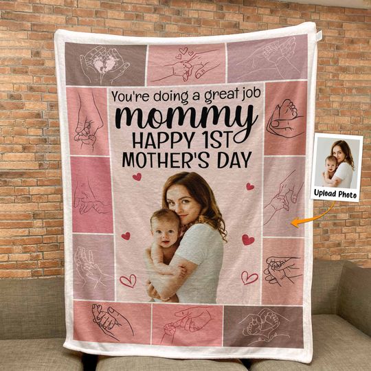 Discover Happy 1St Mother's Day - Personalized Photo Blanket