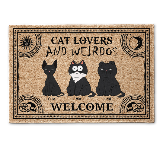 Discover Cat Lovers & Weirdos Welcome - Personalized Doormat