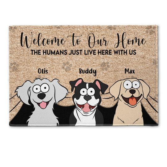 Discover The Humans Just Live Here With Us - Personalized Doormat