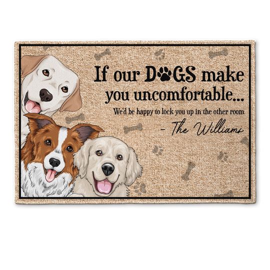 Discover We'd Be Happy To Lock You Up In The Other Room - Personalized Doormat