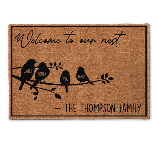 Discover Welcome To Our Nest - Personalized Doormat
