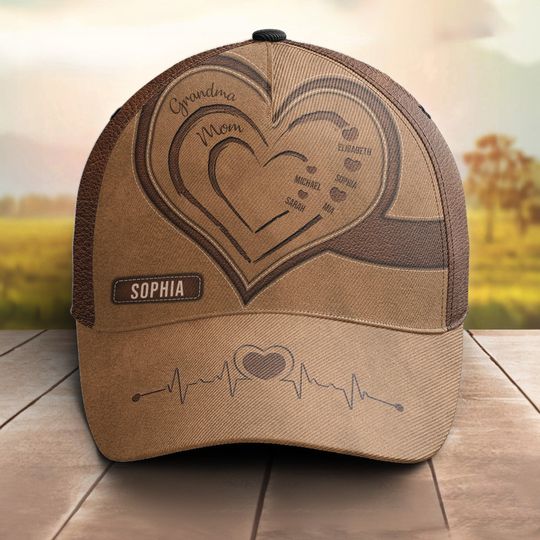 Discover Grandma Hearts Mommy Hearts - Personalized 3D Baseball Classic Cap