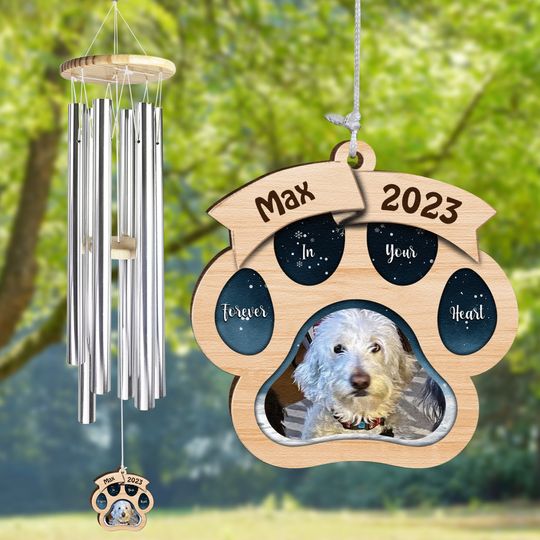Discover Forever In Your Heart - Personalized Photo Wind Chimes - Pet Memorial Gift