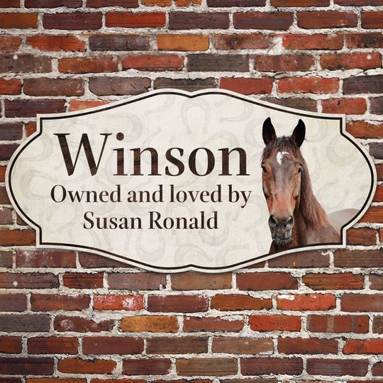 Discover Horse Stall Name  - Personalized Metal Photo Sign