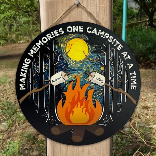 Discover Making Memories One Campsite At A Time - Personalized Wood Sign