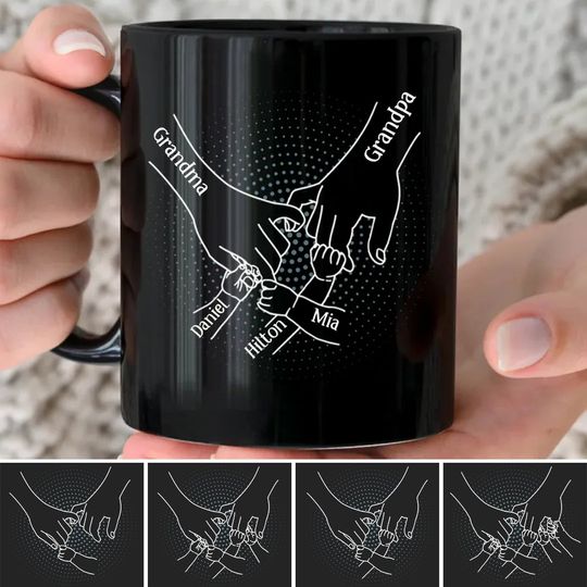 Discover Family - Holding Family's Hands, We Are Always By Your Side - Personalized Mug