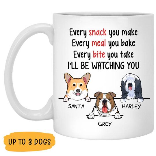 Discover Watching You, Funny Personalized Mug, Father's Day gift, Custom Gift for Dog Lovers