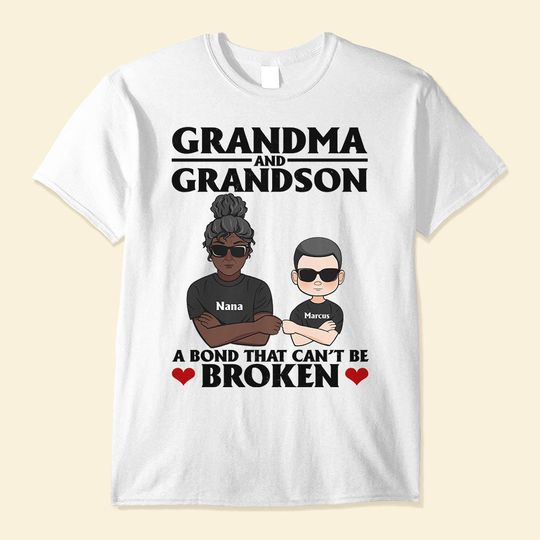Discover Grandma And Grandson A Bond That Can't Be Broken - Personalized Shirt