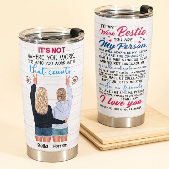 Discover To My Work Bestie - Personalized Tumbler - Gift For Work Besties, Colleagues, Friends, Best Friends
