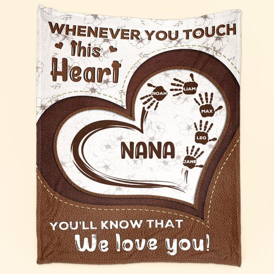 Discover Whenever You Touch This Heart - Personalized Blanket - Gift For Mom