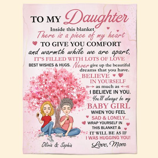 Discover To My Daughter There Is A Piece Of My Heart Inside This Blanket - Personalized Blanket - Gift For Mom