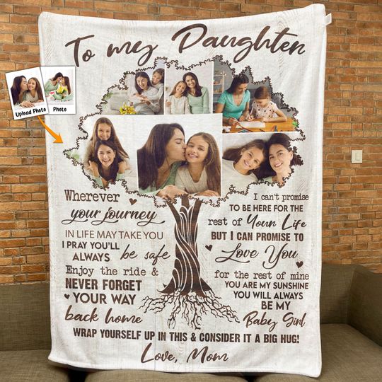 Discover Custom Photo You Will Always Be My Baby Girl  - Personalized Photo Blanket - Gift For Mom