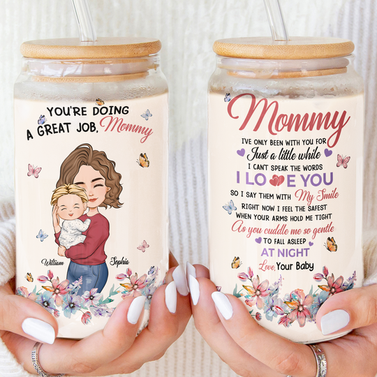 Discover First Mother's Day Gift To Mommy Great Job - Personalized Clear Glass Cup