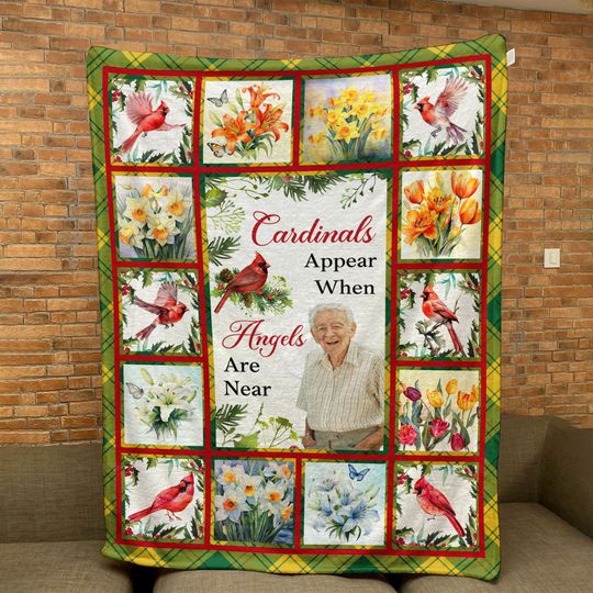 Discover Cardinals Appear When Angels Are Near - Personalized Photo Blanket