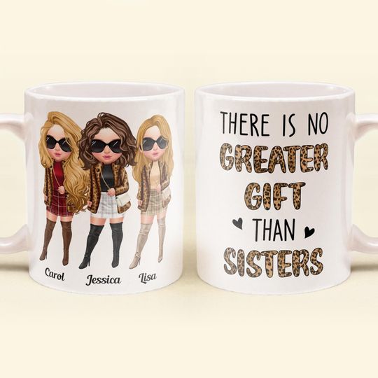 Discover There Is No Greater Gift Than Sisters Leopard Version - Personalized Mug - Gift For Sisters