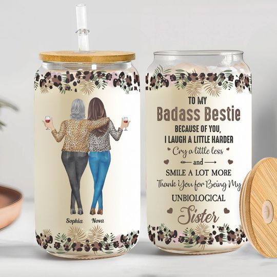 Discover Because Of You I Laugh A Little Harder Friendship - Personalized Glass