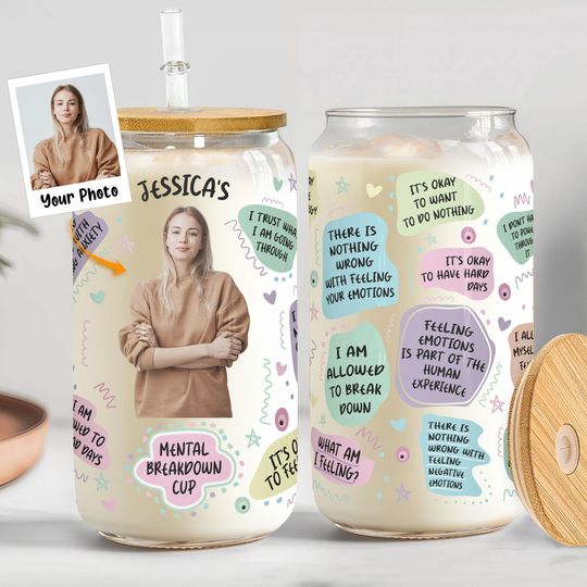 Discover My Mental Breakdown Cup - Personalized Photo Clear Glass Cup