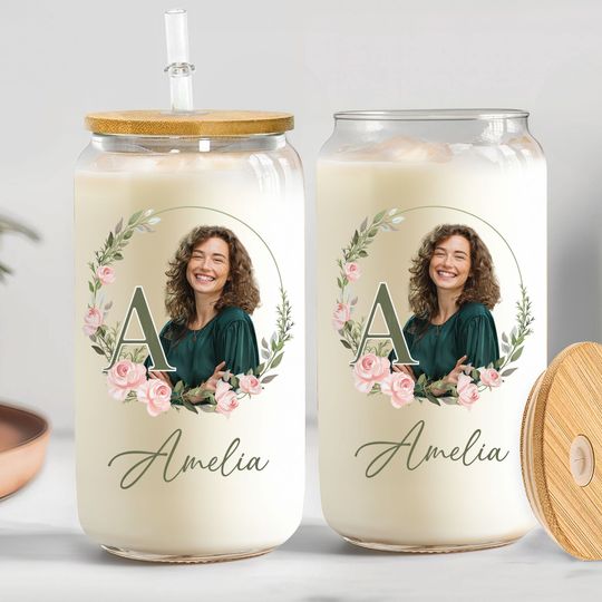 Discover Custom Name And Photo - Personalized Photo Clear Glass Cup
