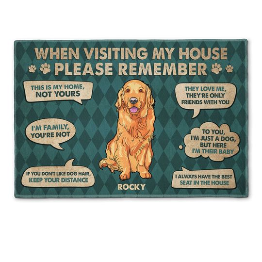Discover When Visiting My House - Personalized Doormat - Funny House Decor Gift For Dog Lovers