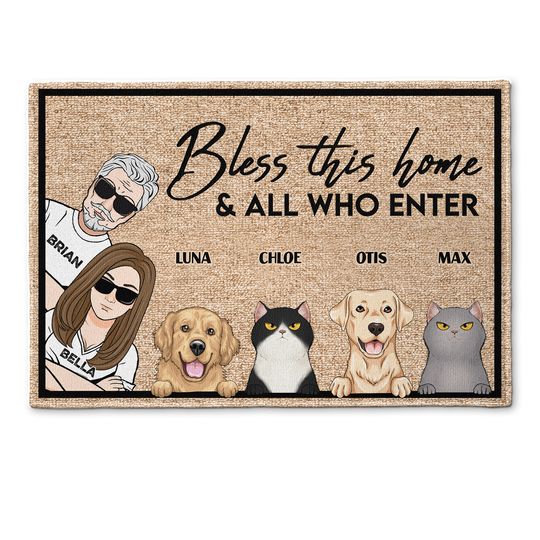 Discover Bless This Home And All Who Enter - Personalized Doormat