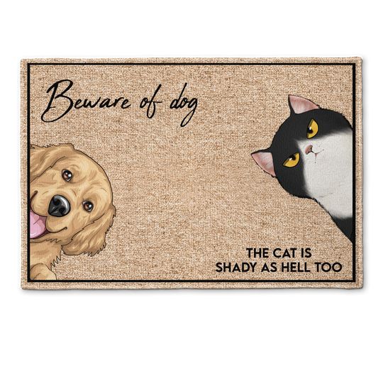 Discover Beware Of Dogs And Cats - Personalized Doormat