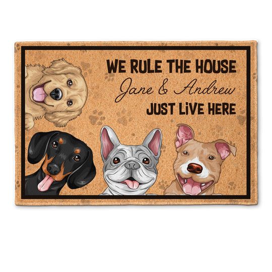 Discover We're In Charge Here We Rule The House - Personalized Doormat