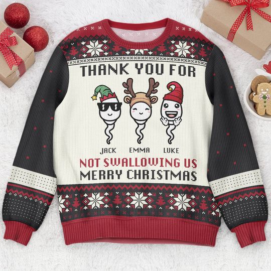 Discover Thank You For Not Swallowing Us - Personalized Ugly Sweater