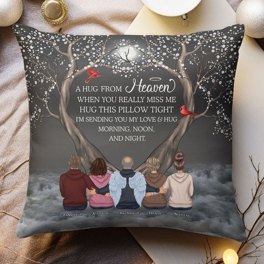 Discover A Hug From Heaven Memorial Gift For Family - Personalized Pillow