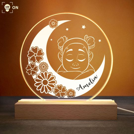 Discover Sleeping On The Moon - Personalized LED Light