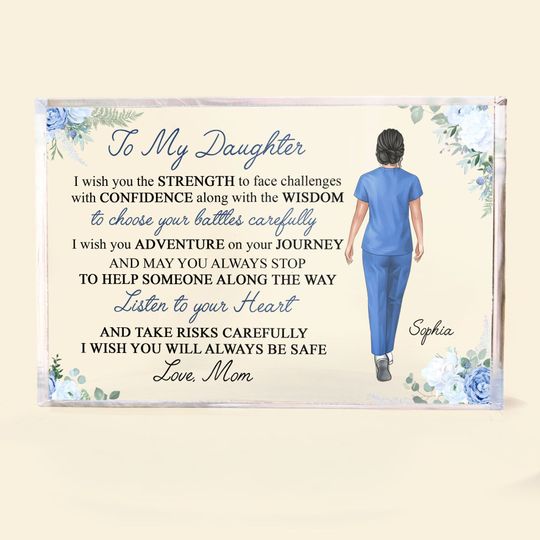 Discover To My Daughter Gift For Nurse From Mom, Dad - Personalized Rectangle Acrylic Plaque