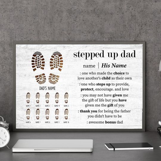Discover Stepped Up Dad - Personalized Poster