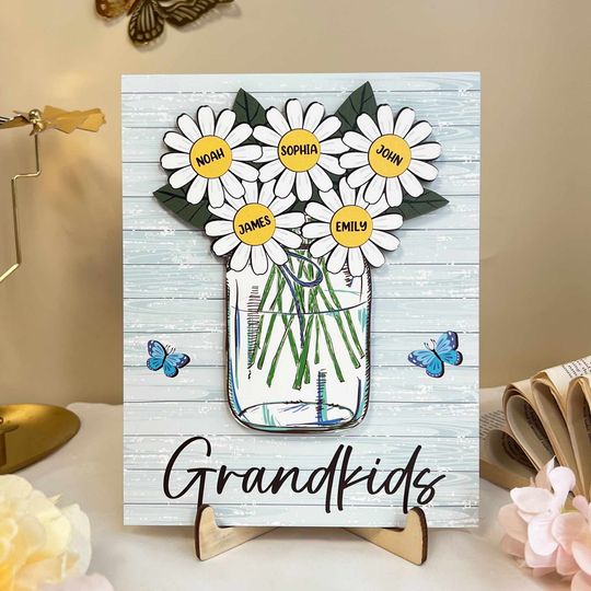 Discover Our Grandkids - Personalized Wooden Plaque