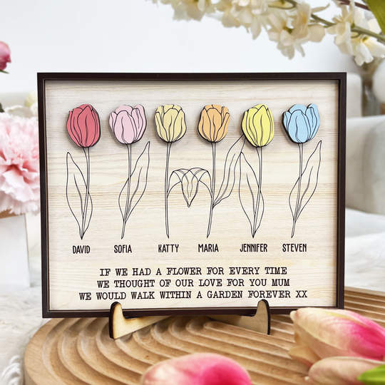 Discover Tulip Family - Personalized Wooden Plaque