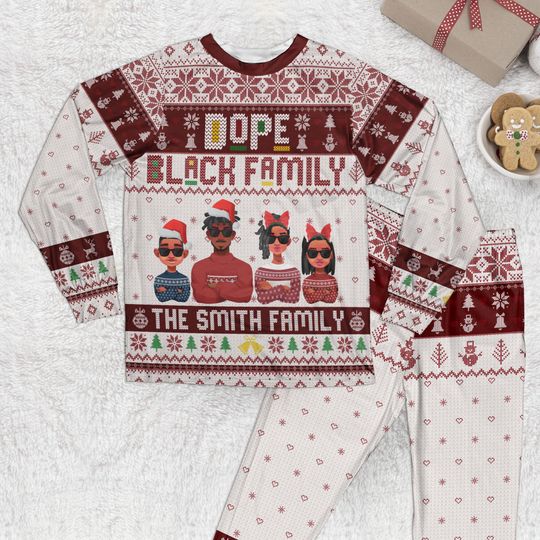 Discover Dope Black Family - Personalized Family Pajama Set