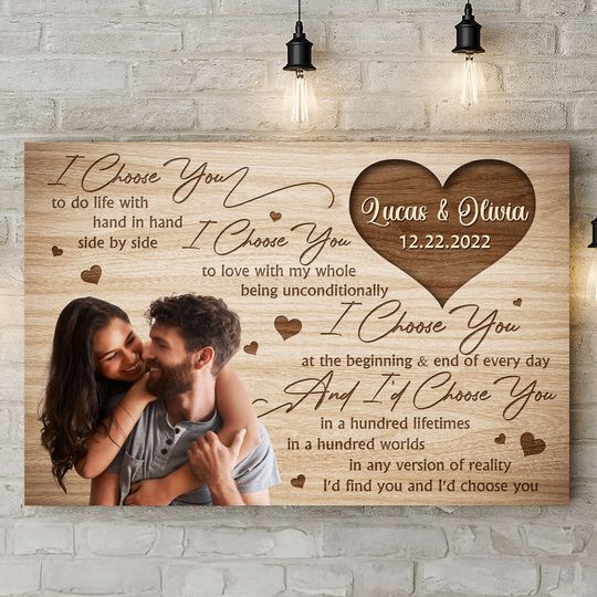 Discover I Choose You - Personalized Photo Wrapped Canvas