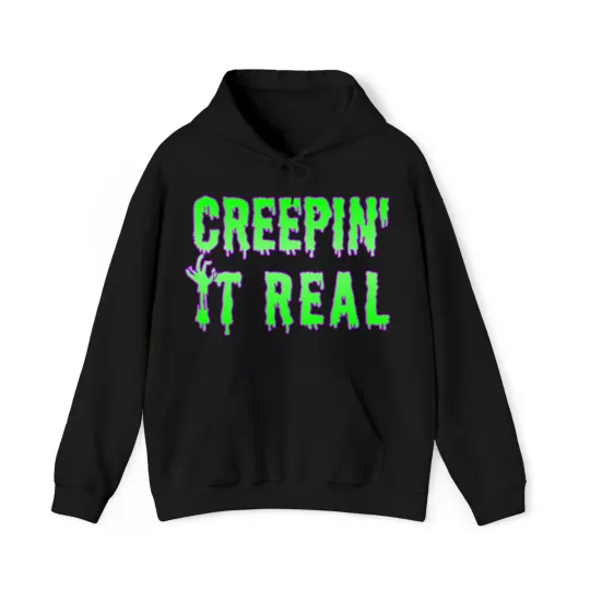 Discover Creepin' It Real Funny Halloween Graficzna bluza z kapturem