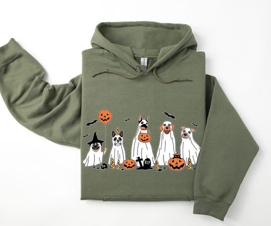 Discover Halloween Dog Hoodie, ghost dog Hoodie