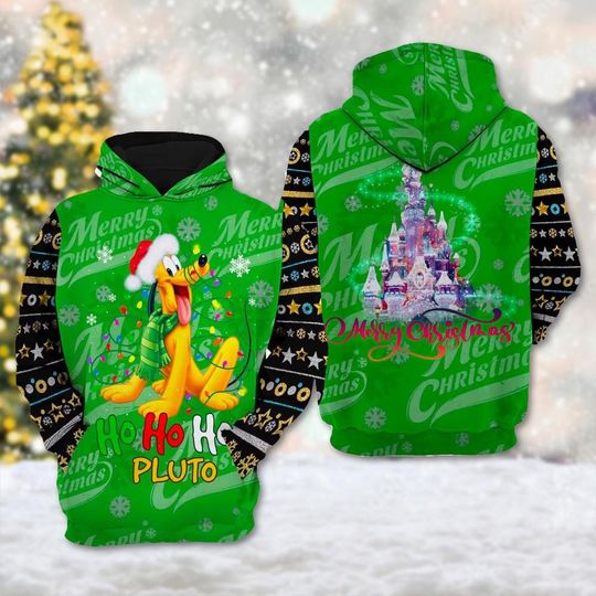 Discover Bluza z kapturem Pluto Merry Christmas 3D, świąteczna bluza z kapturem 3D Myszki Miki