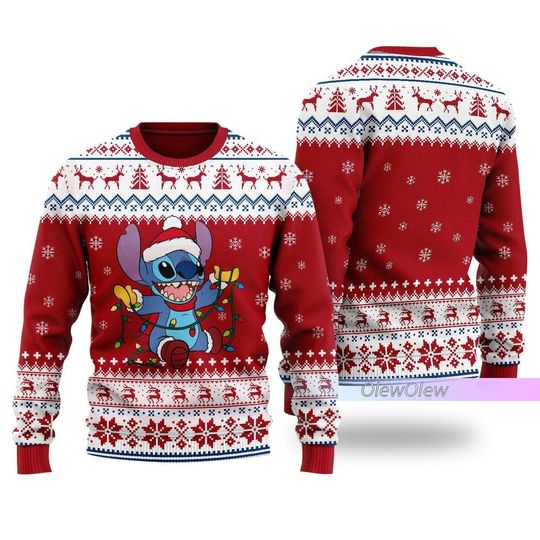 Discover Świąteczny brzydki sweter z Lilo i Stitch