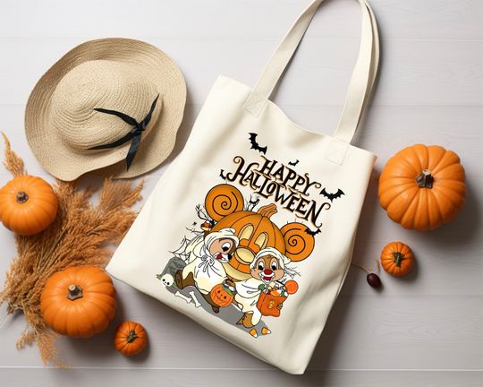 Discover Torba z materiału Chip And Dale Wesołego Halloween