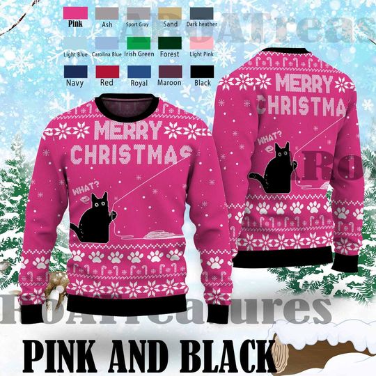 Discover Brzydki świąteczny sweter Meowy Catmas