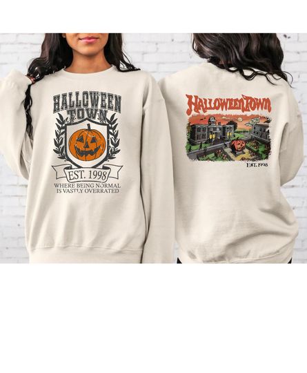 Discover Bluza z tyłu i przodu w stylu retro Halloween, Vintage Halloween