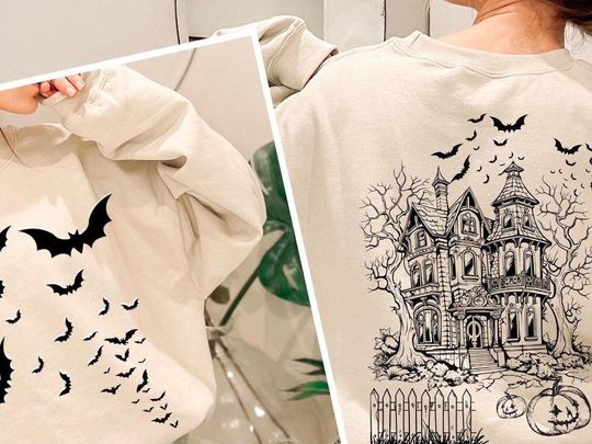 Discover Bluza z nawiedzonym domem, damska bluza na Halloween