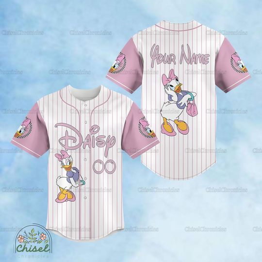 Discover Personalizowana koszulka baseballowa z Daisy Duck