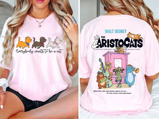 Discover Dwustronne koszulki Disney The Aristocats Bonjour