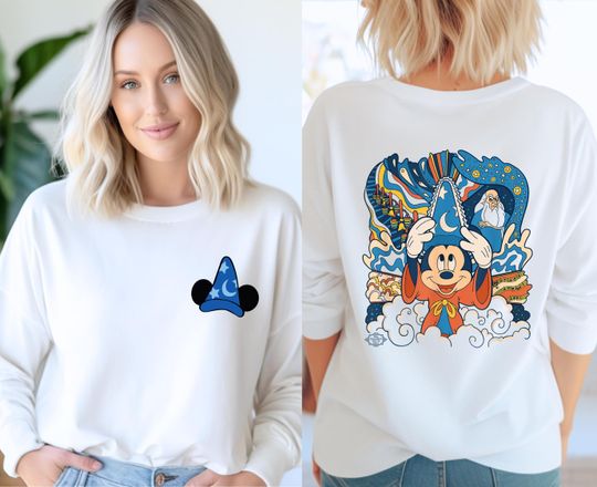 Discover Retro Disney Fantasia movie double sided shirts