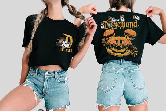 Discover Dwustronne koszulki Halloween w stylu retro Disneyland