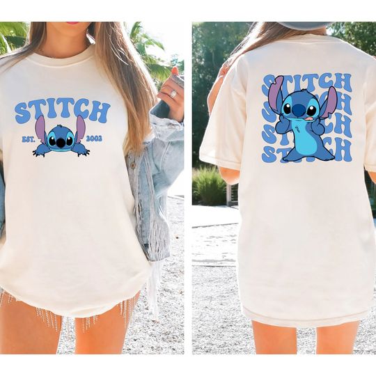 Discover Dwustronne koszulki Disney z Stitch'em, Est. 2002