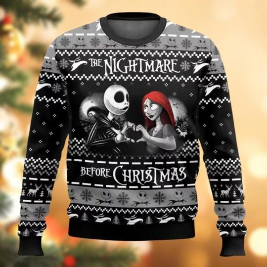 Discover Brzydki sweter świąteczny Jack i Sally, prezenty świąteczne, prezenty świąteczne